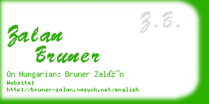 zalan bruner business card